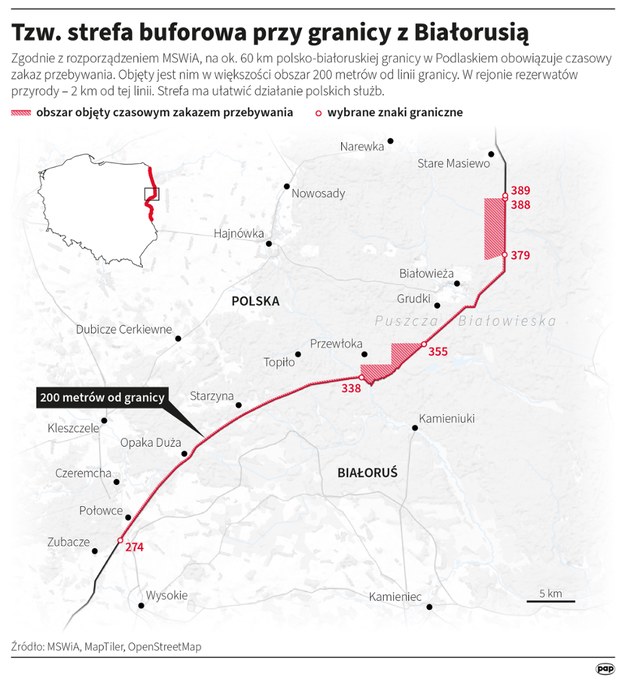 Tzw. strefa buforowa przy granicy z Białorusią /Maciej Zieliński /PAP