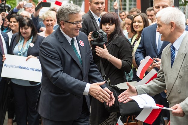 Ubiegający się o reelekcję prezydent Bronisław Komorowski we Wrocławiu /Maciej Kulczyński /PAP