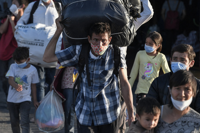 Uchodźcy na greckiej Lesbos. /AFP