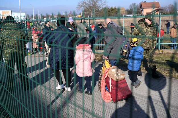 Uchodźcy na przejściu granicznym w  Medyce /Darek Delmanowicz /PAP