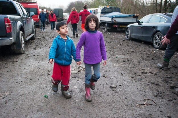 Uchodźcy w obozie we Francji /Sadones Frederik    /PAP/EPA