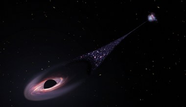 "Uciekająca” czarna dziura zostawia za sobą łańcuch gwiazd 