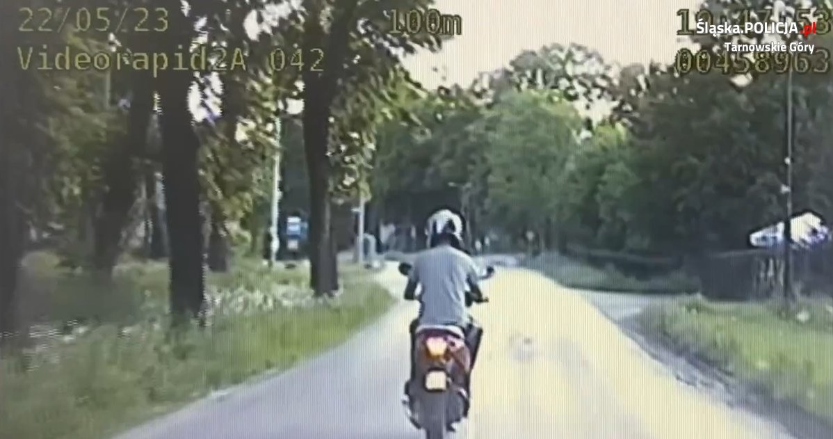 Uciekinier myślał, że spowolni lub zgubi pościg, wjeżdżając na leśną ścieżkę. Bardzo się pomylił. /Policja