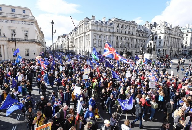 Uczestnicy demonstracji w Londynie /FACUNDO ARRIZABALAGA /PAP/EPA