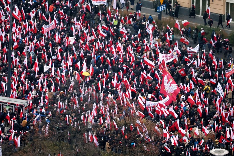 Uczestnicy Marszu Niepodległości w 2024 r. /Paweł Wodzyński /East News