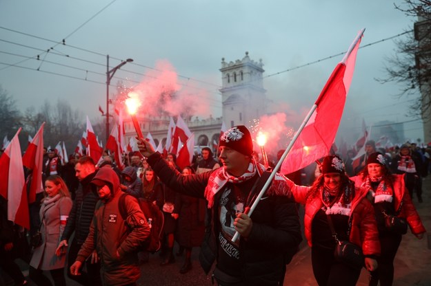 Uczestnicy Marszu Niepodległości (zdjęcie z 2023 r.) /Rafał Guz /PAP