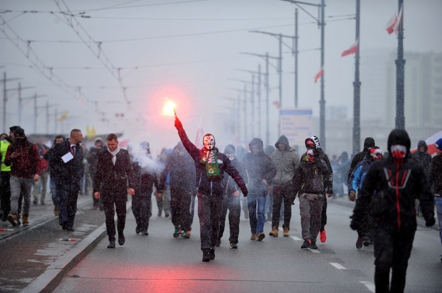 Uczestnicy Marszu Niepodległości /Marcin Obara /PAP