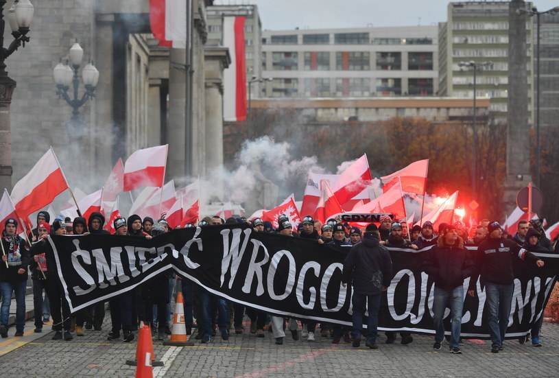 Uczestnicy Marszu Niepodległości /Bartłomiej Zborowski /PAP
