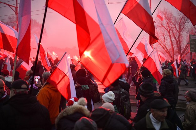 Uczestnicy Marszu Niepodległości /Andrzej Lange /PAP