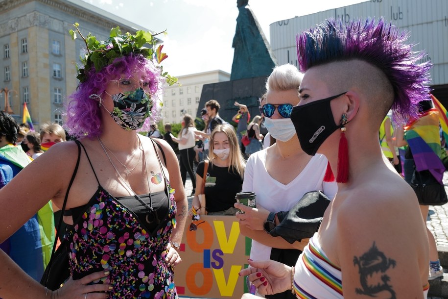 Uczestnicy Marszu Równości w Katowicach /Andrzej  Grygiel /PAP