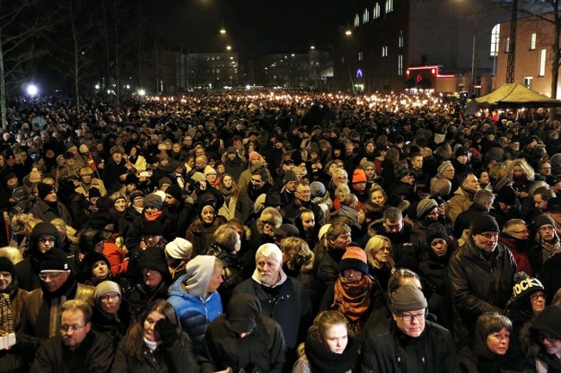 Uczestnicy marszu /PAP/EPA/LISA KASTRUP /PAP/EPA