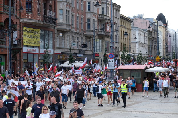 Uczestnicy marszu /Andrzej  Grygiel /PAP