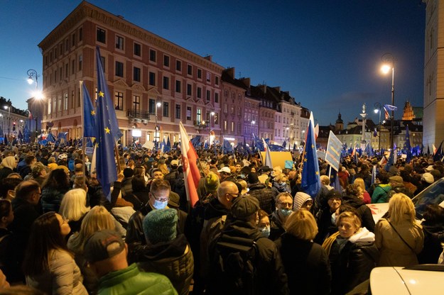 Uczestnicy protestu w Warszawie /Michał Dukaczewski /RMF FM