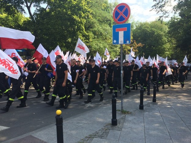 Uczestnicy protestu /Michał Dobrołowicz /RMF FM