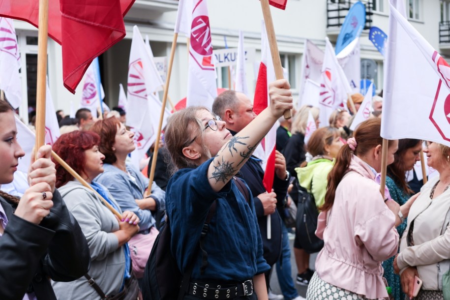 Uczestnicy protestu /Albert Zawada /PAP