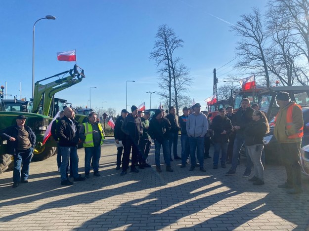 Uczestnicy rolniczego protestu w powiecie poddębickim /Magdalena Grajnert /RMF FM
