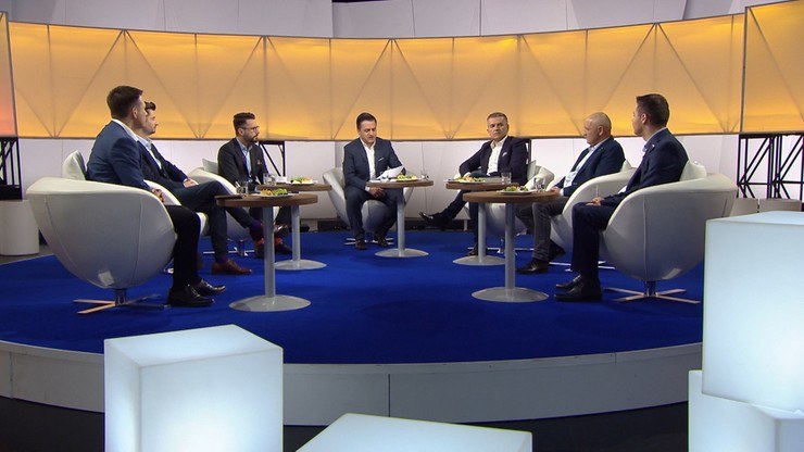 Uczestnicy "Śniadania Rymanowskiego w Polsat News i Interii" /Polsat News