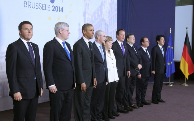 Uczestnicy szczytu G7 /OLIVIER HOSLET /PAP/EPA
