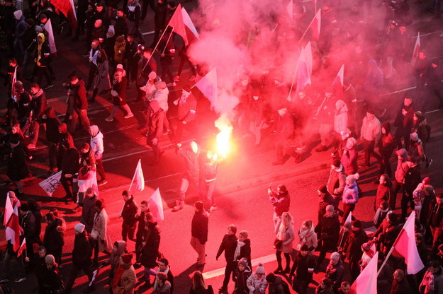 Uczestnicy ubiegłorocznego Marszu Niepodległości /Paweł Supernak /PAP