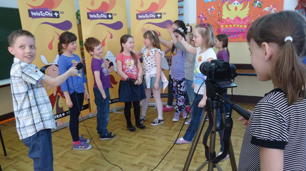 Warsztaty telewizyjne dla dzieci Uczestnicy "Warsztatów telewizyjnych teleTOON+" / /materiały prasowe