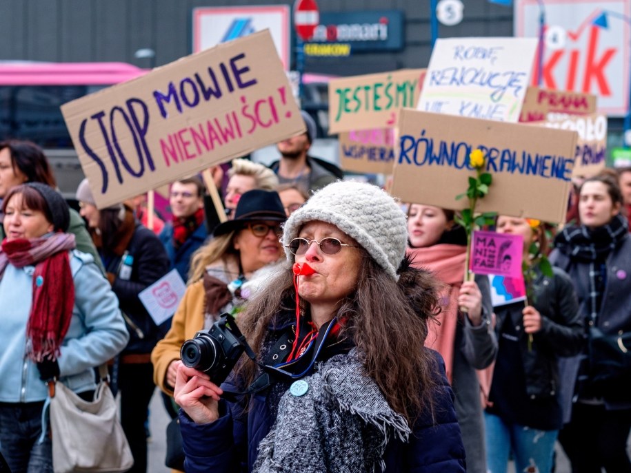 Uczestniczki Śląskiej Manify / 	Andrzej Grygiel    /PAP