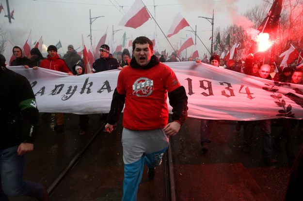 Uczestnik Marszu Niepodległości /Tomasz Gzell /PAP