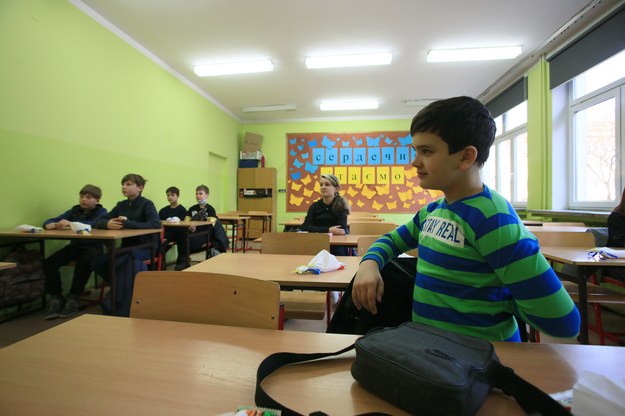 Uczniowie klasy ukraińskiej w Szkole Podstawowej nr 21 w Gorzowie Wielkopolskim / 	Lech Muszyński    /PAP