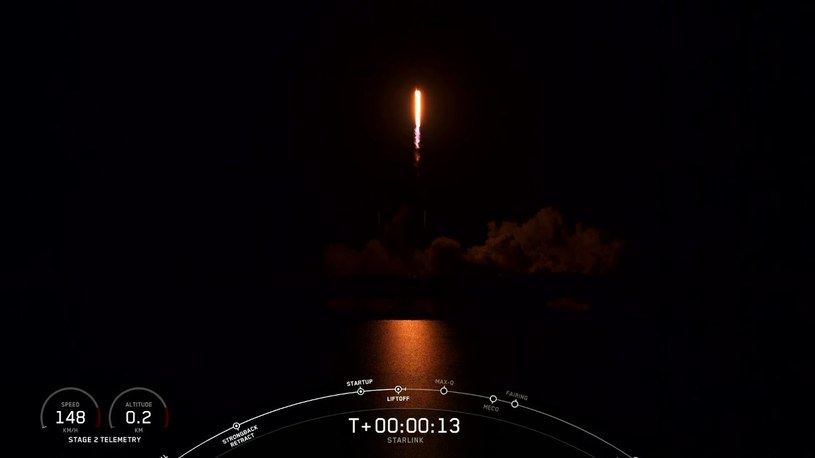 Udany start Falcona 9 z dziewiątą paczką satelitów Starlink  Close /Kosmonauta
