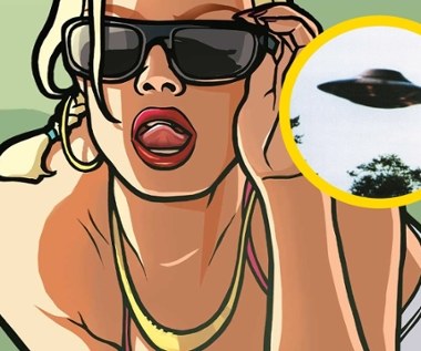 UFO na mapie w GTA: San Andreas. Postać z gry nagle ucierpiała