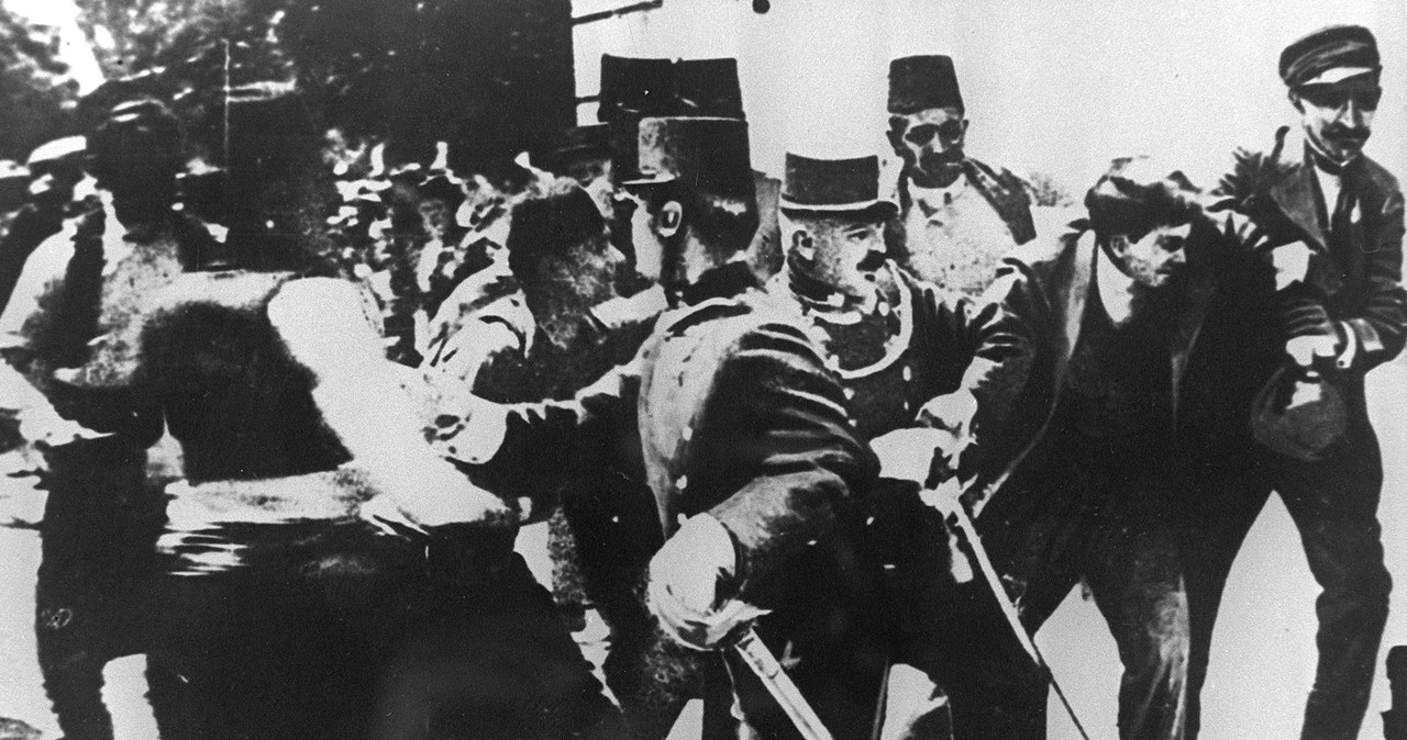 Ujęcie Gawriły Principa - zamachowca, który zamordował austro-węgierskiego następcę tronu arcyksięcia Franciszka Ferdynanda. Sarajewo, 28 czerwca 1914 r. /AFP