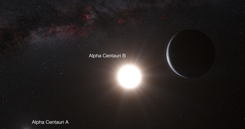 Układ planetarny Alfa Centauri - wizja artystyczna /Kosmonauta