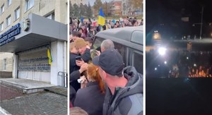 Ucrania: Liberación de Kherson.  Soldados ucranianos entraron en la ciudad.