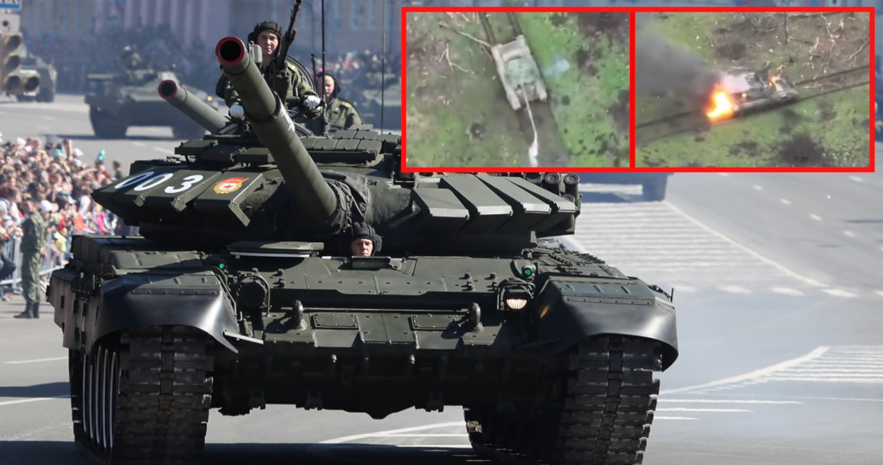 Ukraińcy nagrali ostatnie chwile rosyjskiego czołgu. Wystarczył moment, aby stanął w płomieniach /@Osinttechnical /Twitter