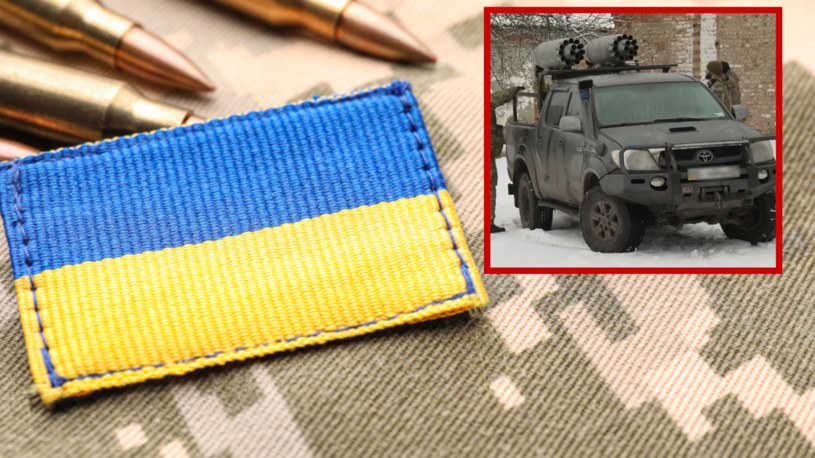 Ukraińcy po raz kolejny przerobili starego pickupa na broń do zwalczania Rosjan