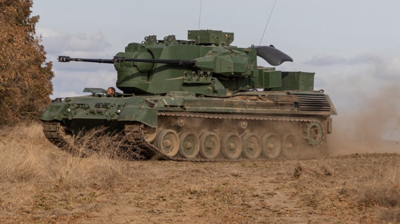 Ukraińcy pokazali w akcji wóz przeciwlotniczy Gepard. /Oleksandr GIMANOV / AFP /AFP