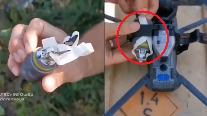 Ukraińcy pokazali wykorzystanie amunicji kasetowej na dronach /@PStyle0ne1 /Twitter