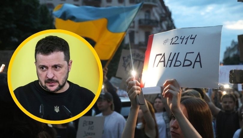 Ukraińcy protestowali przeciw decyzji Wołodymyra Zełenskiego o ograniczeniu autonomii NABU /Victor Kovalchuk /PAP