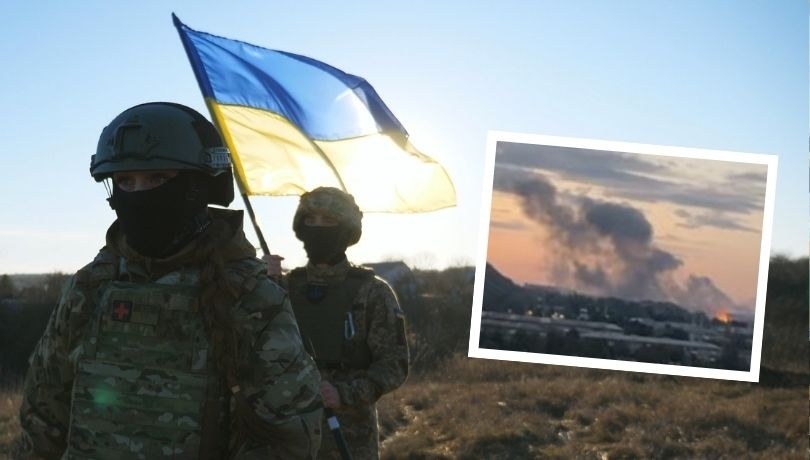 Ukraińcy uderzyli w rosyjskie cele w Doniecku (zrzut ekranu: You Tube/ Militarnyi) /You Tube /Shutterstock