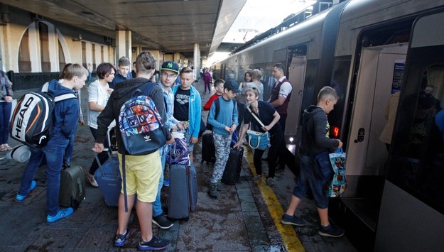 Ukraińcy wsiadający do pociągu do Przemyśla /	AA/ABACA /PAP/EPA