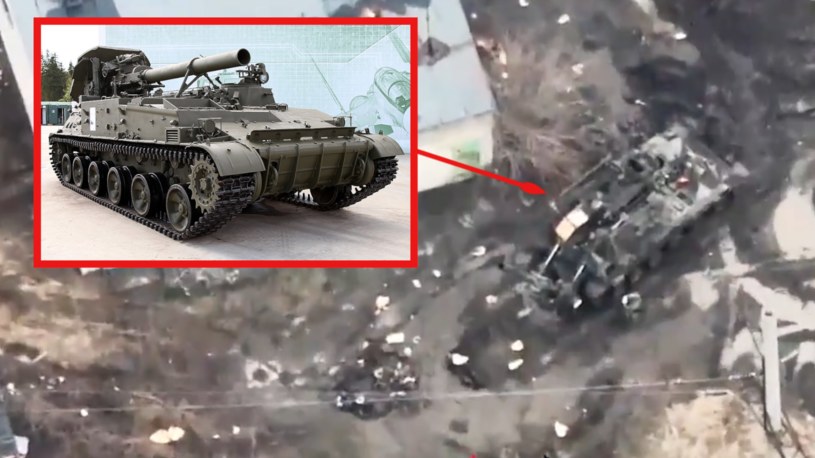 Ukraińcy zniszczyli dwa atomowe moździerze 2S4 Tulipan. /@Osinttechnical /Twitter