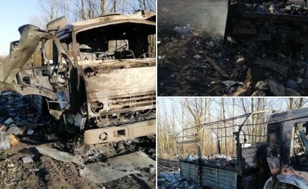 Ukraińcy zniszczyli rosyjskie kamazy z amunicją i żywnością