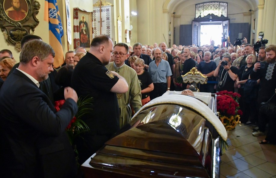 Ukraińscy parlamentarzyści uczestniczący w uroczystościach pogrzebowych Andrija Parubija /MYKOLA TYS /PAP