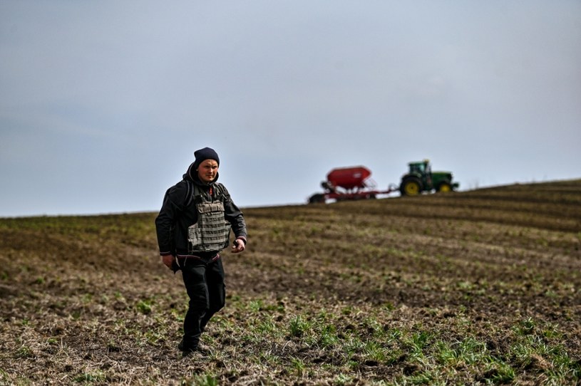 Ukraińscy rolnicy obsiewają pola, a wielu z nich robi to w kamizelkach kuloodpornych /Dmytro Smolyenko/Ukrinform /East News