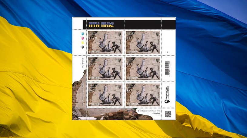 Ukraińska poczta wypuściła nowy znaczek upamiętniający rocznicę rosyjskiej agresji /Banksy/ukrposhta.ua /123RF/PICSEL