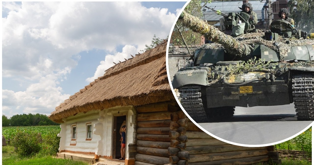 Ukraiński czołg zakamuflowany jako dom /Maksym Kozlenko, 92nd Kish Otaman Ivan Sirko Mechanized Brigade (miniatura) /Wikimedia