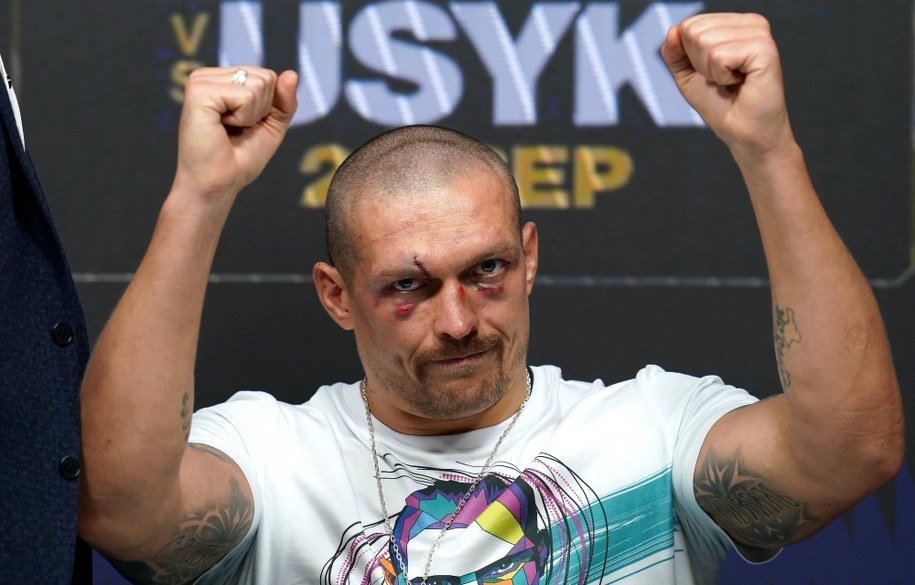 Ukraiński mistrz świata wagi ciężkiej Ołeksandr Usyk /Nick Potts /PAP/EPA