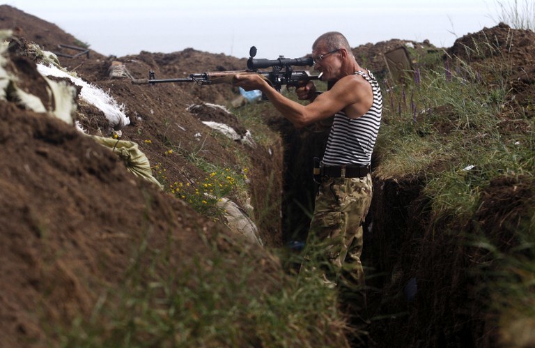 Ukraiński ochotnik walczący w Donbasie /ANATOLII STEPANOV / AFP /AFP