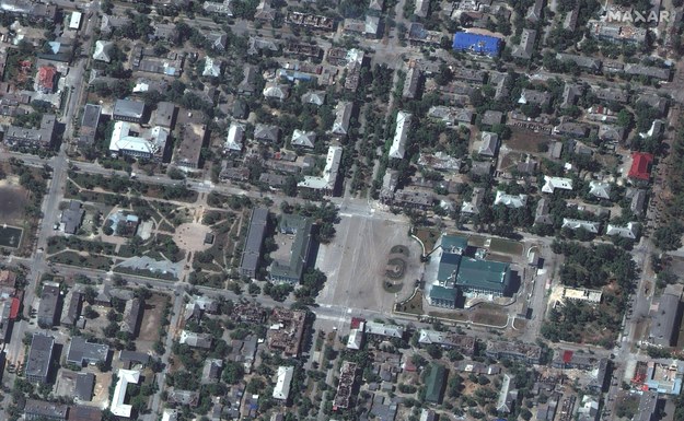 Ukraiński Siewierodonieck na zdjęciach satelitarnych /MAXAR TECHNOLOGIES HANDOUT /PAP/EPA