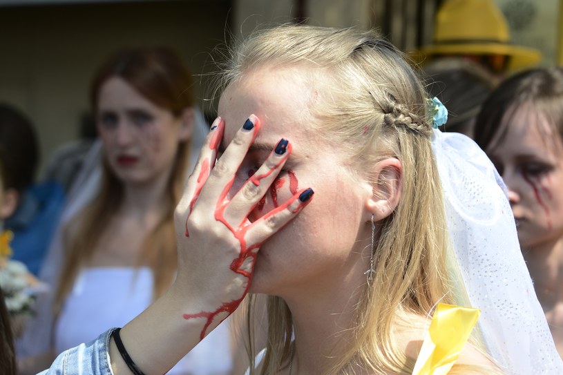 Ukraińskie kobiety demonstrują przeciwko wojnie /Getty Images