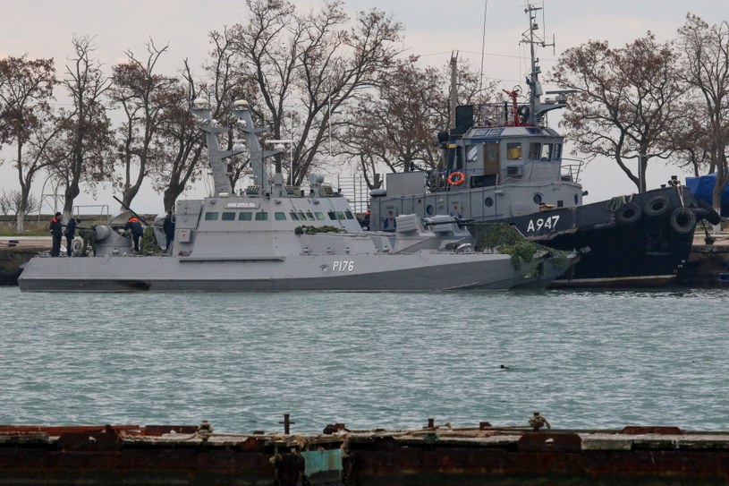 Ukraińskie okręty jeszcze w porcie w Kercz / 	STR   /AFP